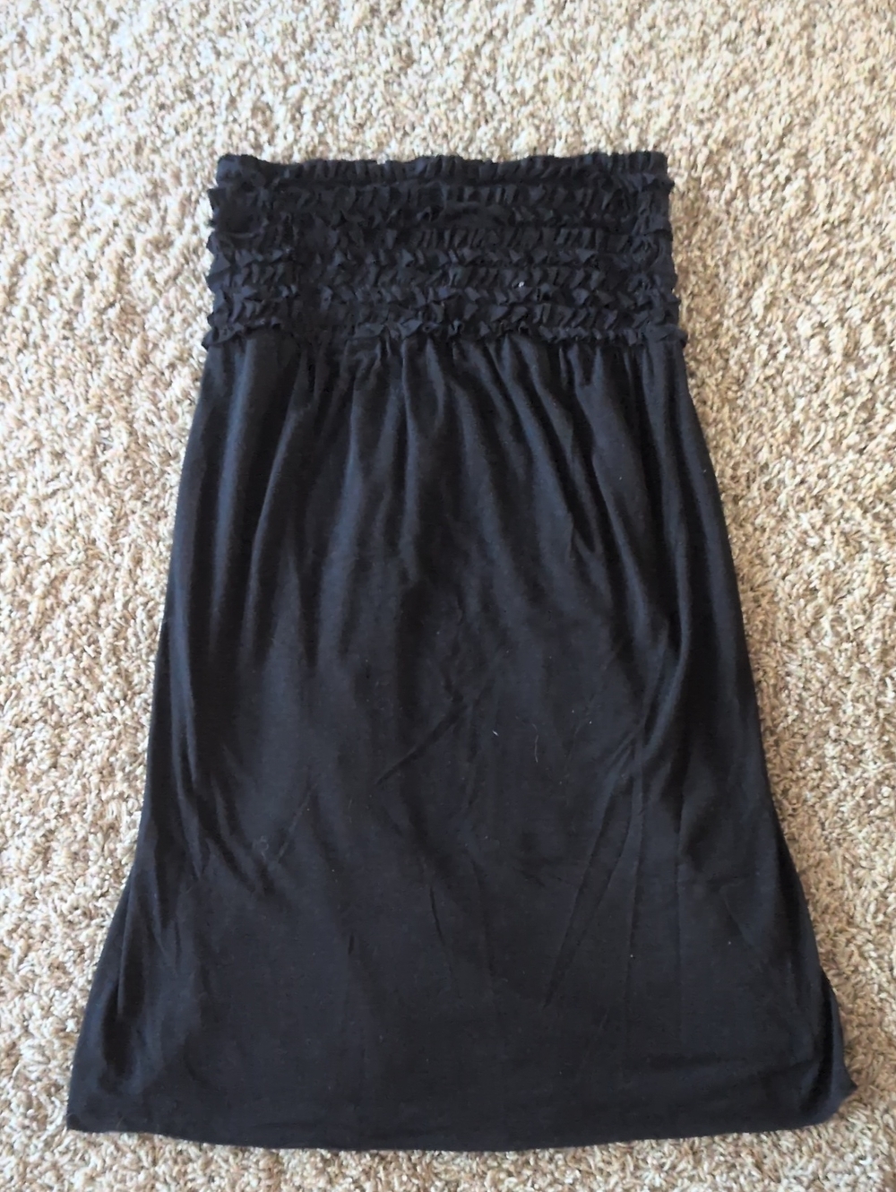 Xhilaration Black Strapless Smocked-Bust Tube Dress